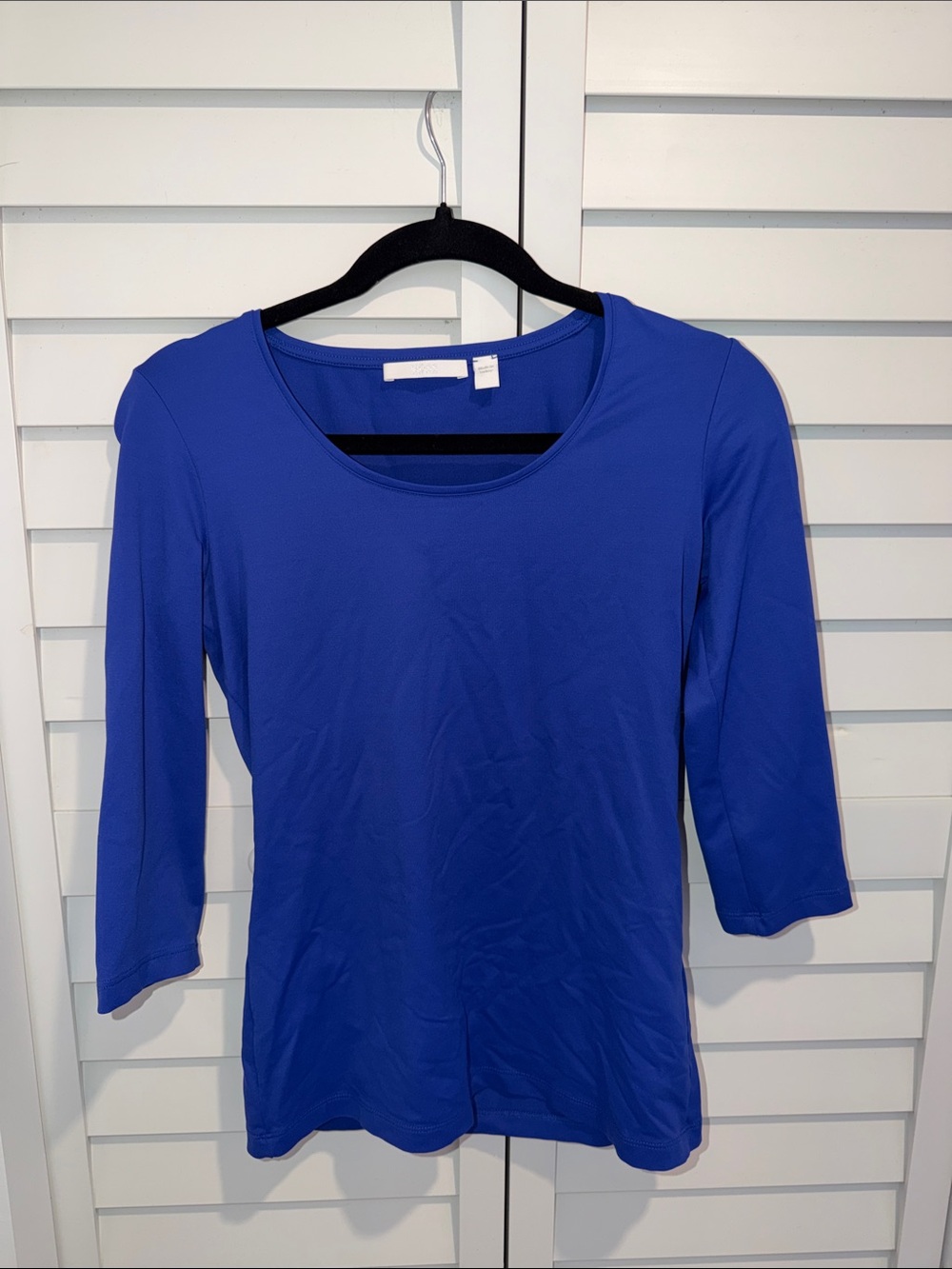 Boss Women's Royal Blue Scoop Neck Long Sleeve Tee